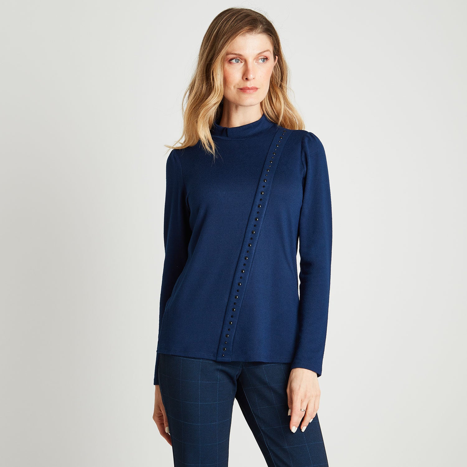 Polera Azul Camant Aplicación - Lorenzo di Pontti